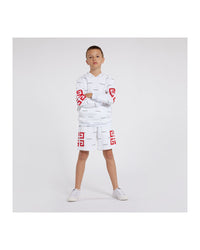 Short en coton - Blanc noir