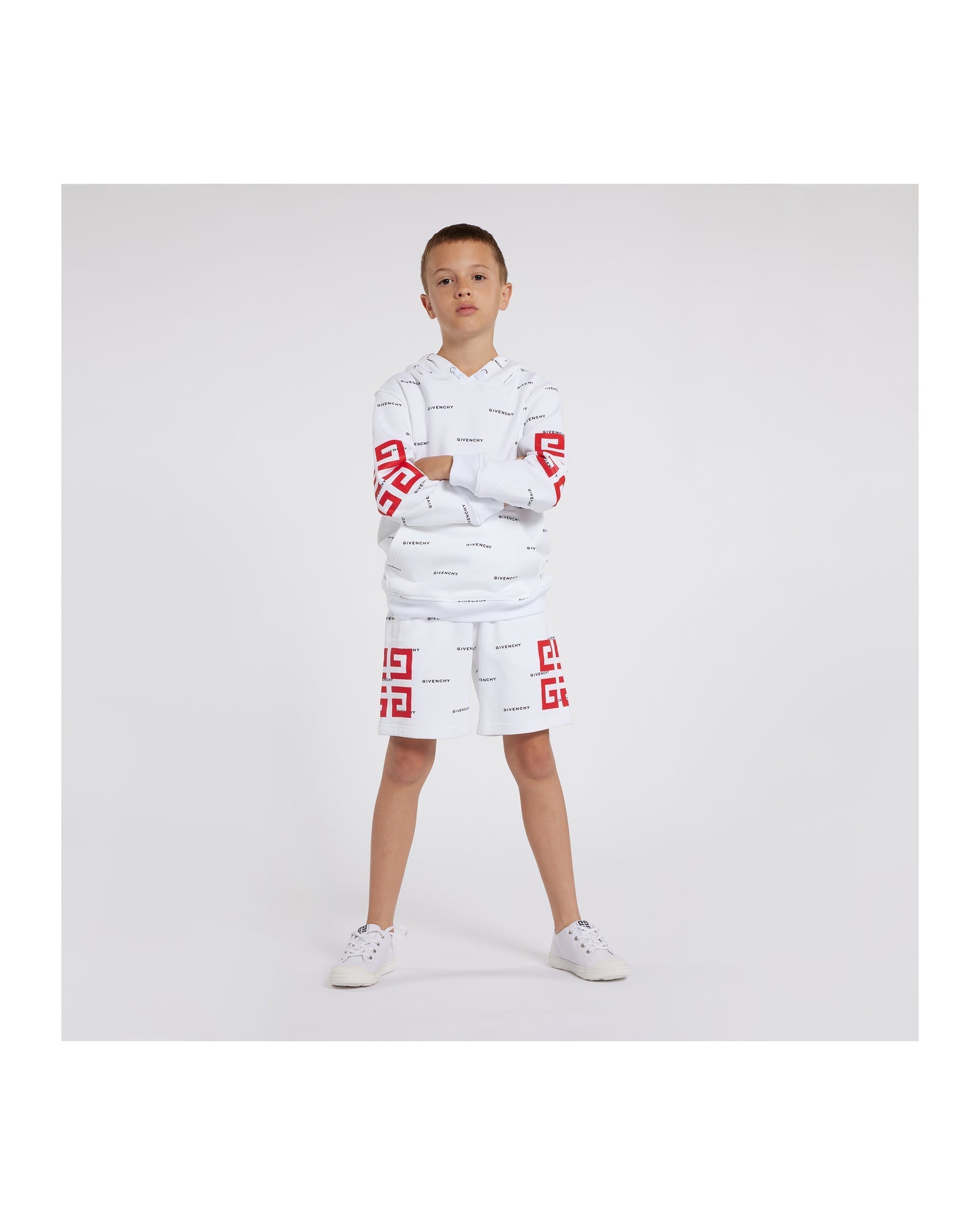 Short en coton - Blanc noir