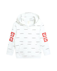 Sweat à capuche en coton - Blanc Noir