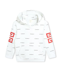 Sweatshirt à capuche en coton - Blanc noir