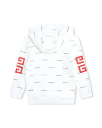 Sweatshirt à capuche en coton - Blanc noir
