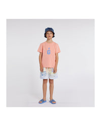 Short-sleeved cotton T-shirt - Grapefruit