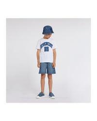 T-shirt avec logo en denim - Blanc