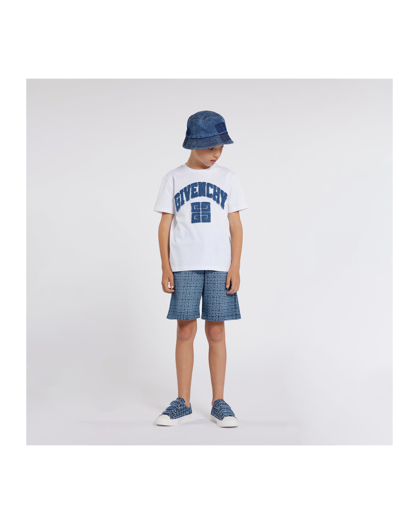 T-shirt avec logo en denim - Blanc