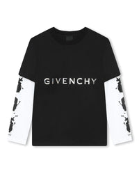 T-shirt 2 en 1 en coton - Noir blanc