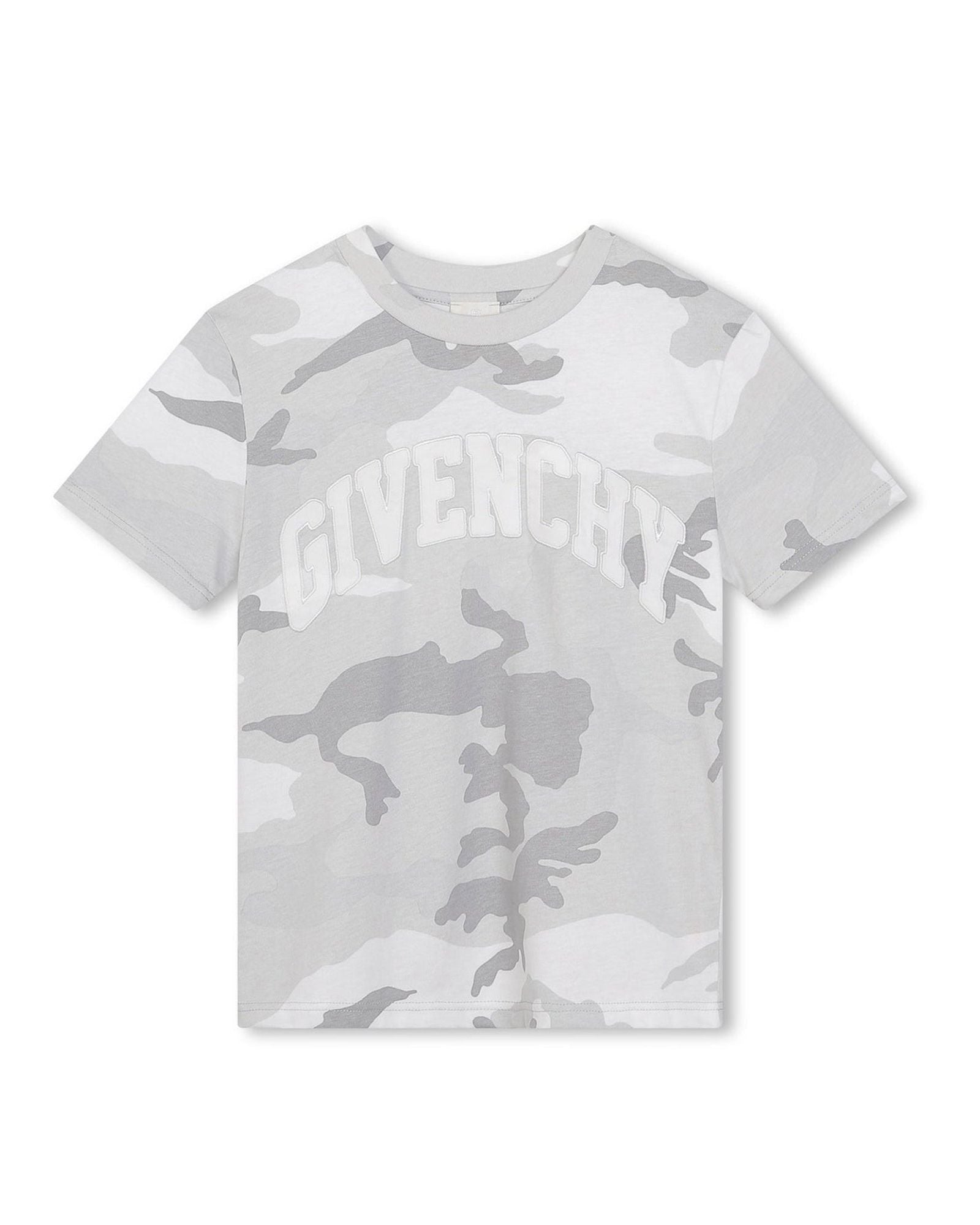 T-shirt à manches courtes en coton - Gris blanc