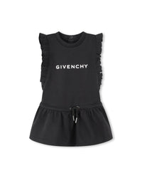 Short-sleeved cotton dress - Black