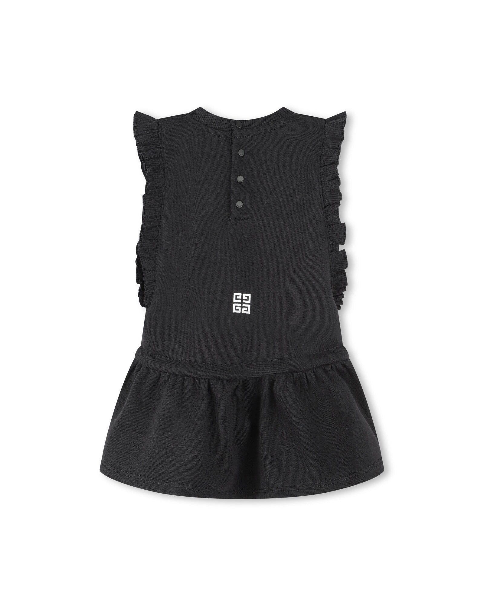 Short-sleeved cotton dress - Black