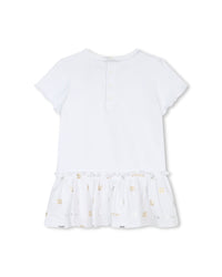 Short-sleeved cotton dress - White