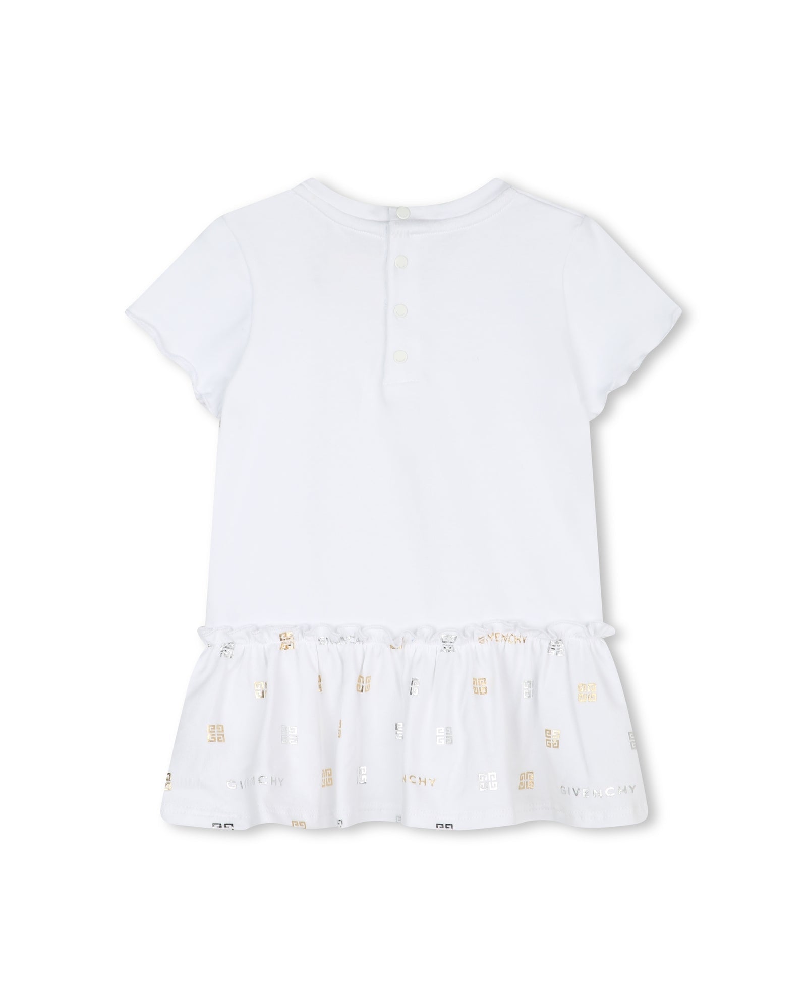 Short-sleeved cotton dress - White