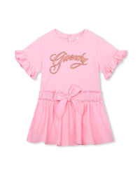 Robe à manches courtes en coton - Rose friandise