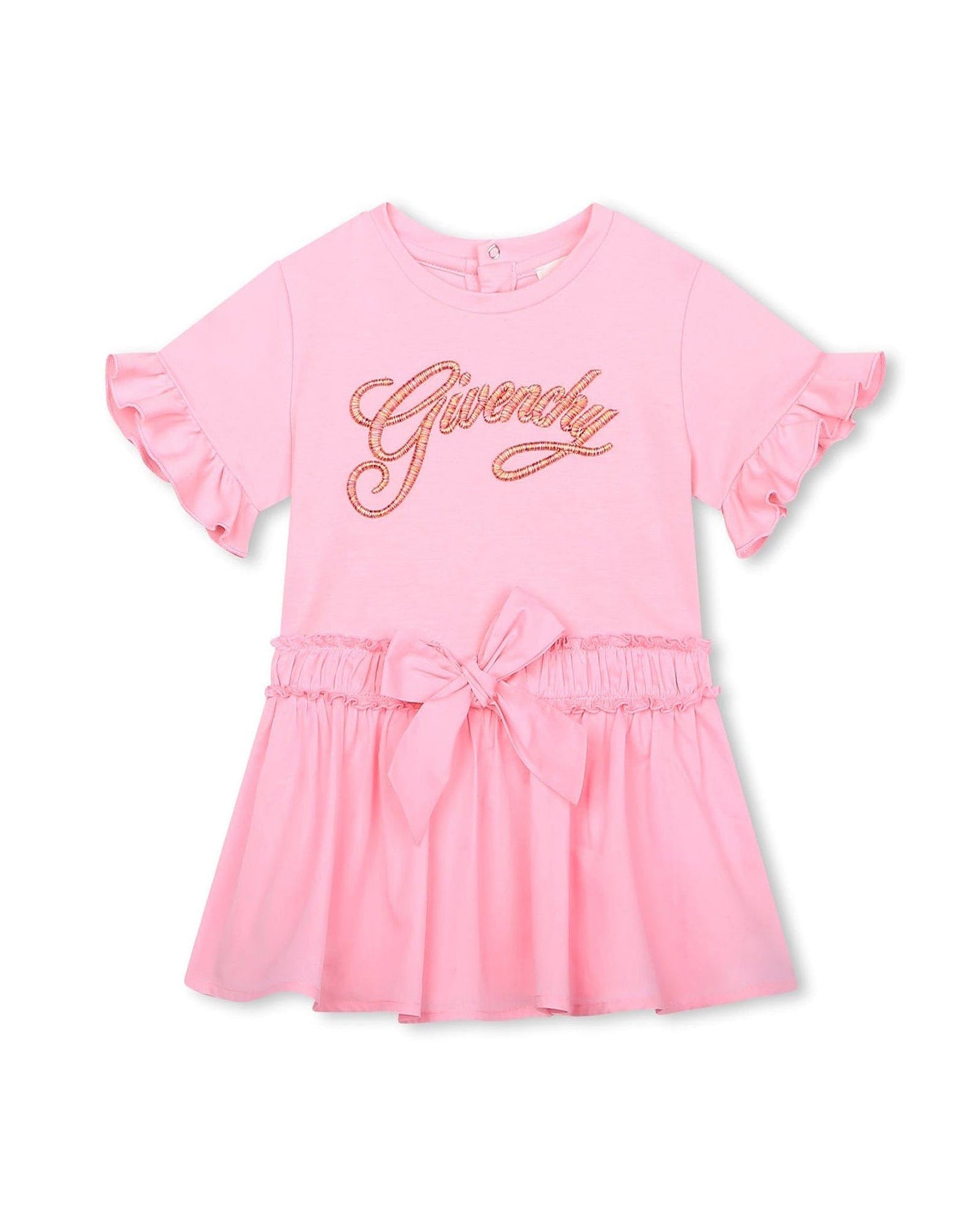Robe à manches courtes en coton - Rose friandise