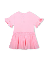 Robe à manches courtes en coton - Rose friandise