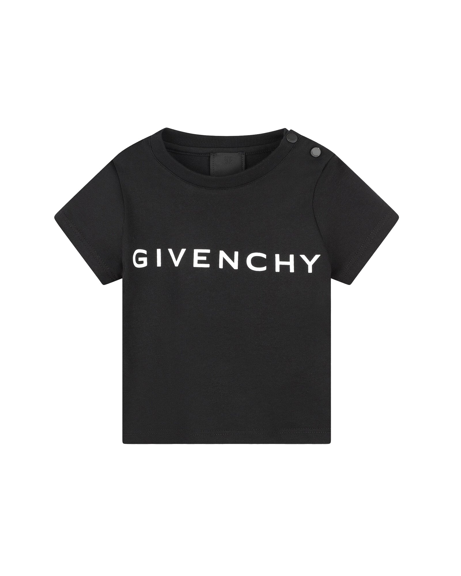 T-shirt with press stud fastening - Black