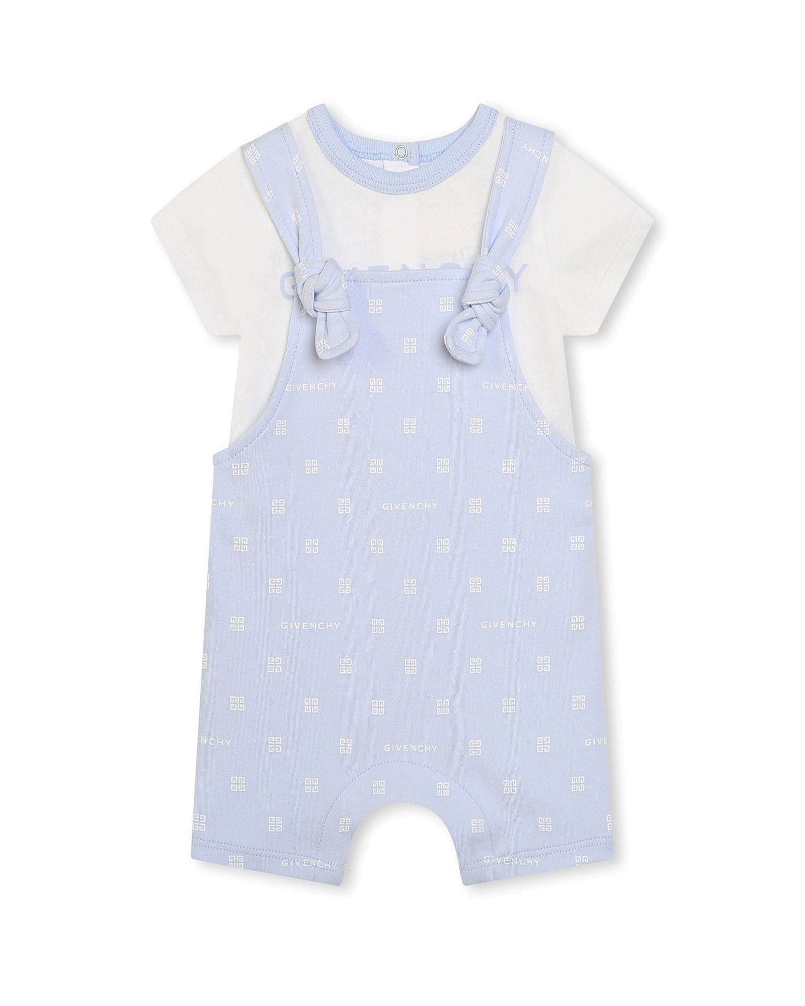 Cotton dungarees and t-shirt set - Ciel
