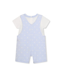 Cotton dungarees and t-shirt set - Ciel