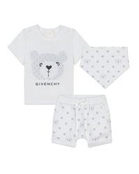 Ensemble t-shirt short et bandana en coton - Blanc