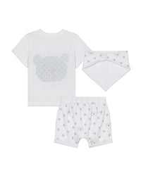 Ensemble t-shirt short et bandana en coton - Blanc