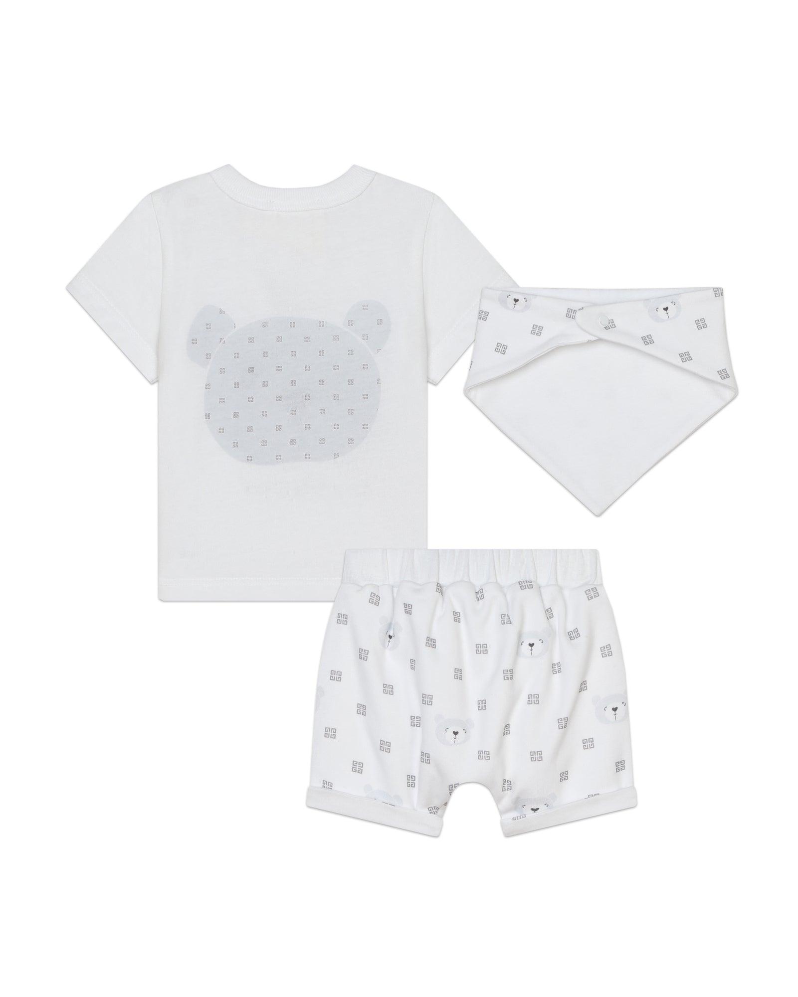 Ensemble t-shirt short et bandana en coton - Blanc