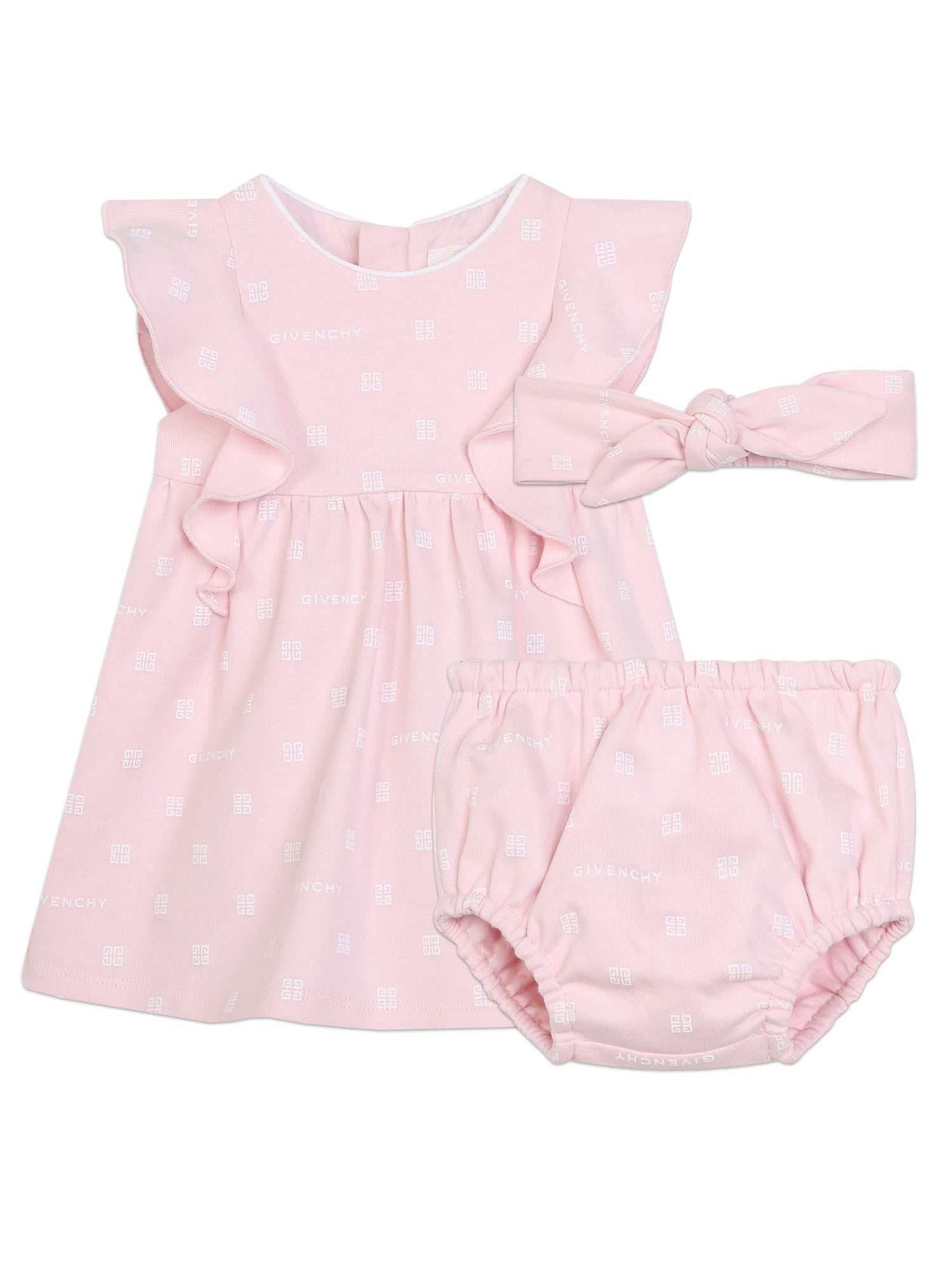 Ensemble robe et bandeau en coton - Marshmallow