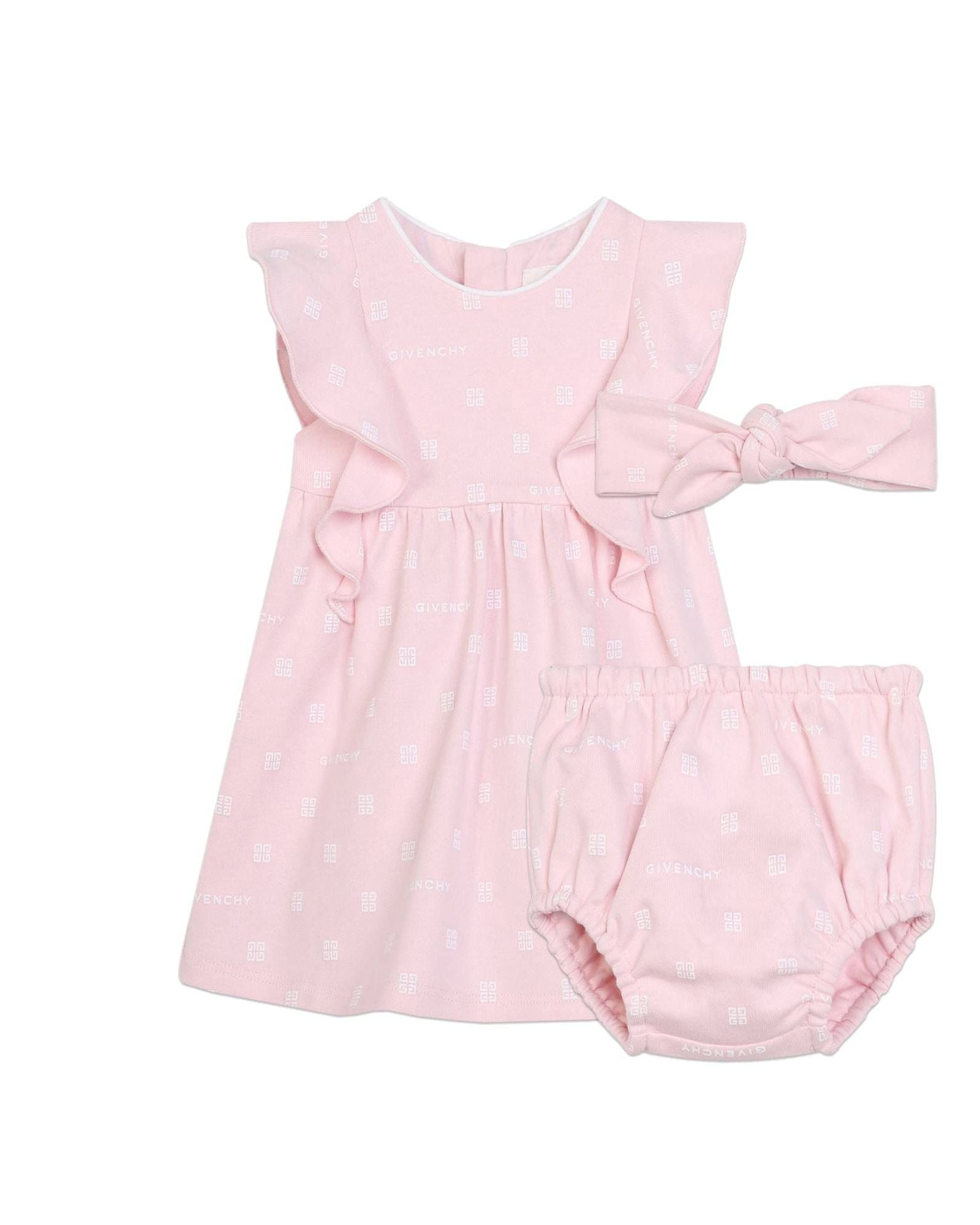 Ensemble robe et bandeau en coton - Marshmallow