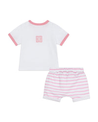 Ensemble t-shirt et short en coton - Rose friandise