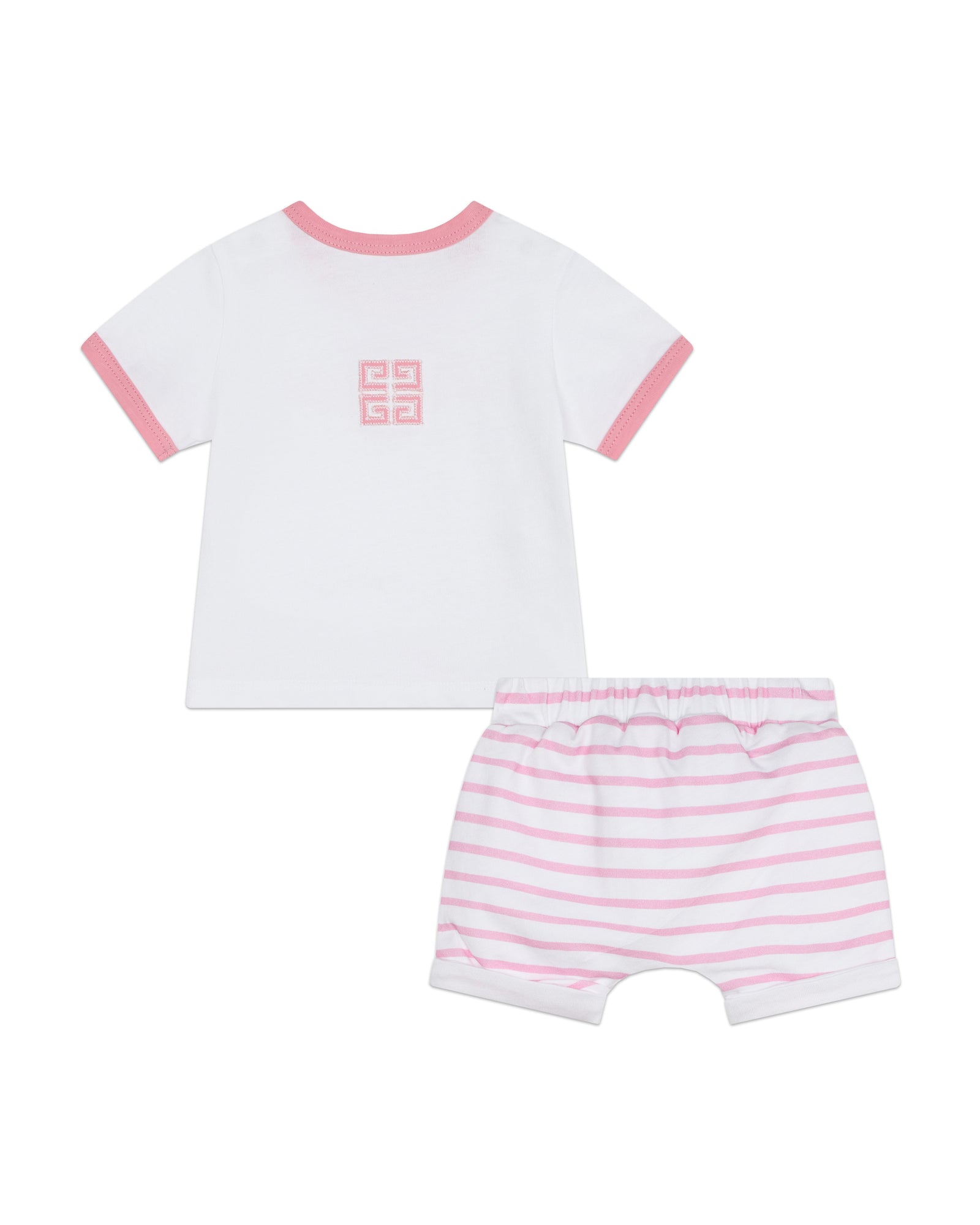 Ensemble t-shirt et short en coton - Rose friandise