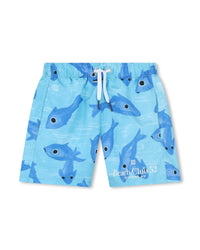 Swimming shorts with elasticated waistband - Lava Blue