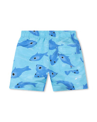 Short de bain à taille élastiquée - Bleu Lave