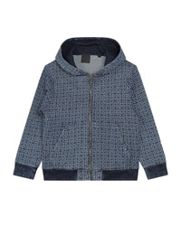 Cardigan à capuche en coton - Denim Lave