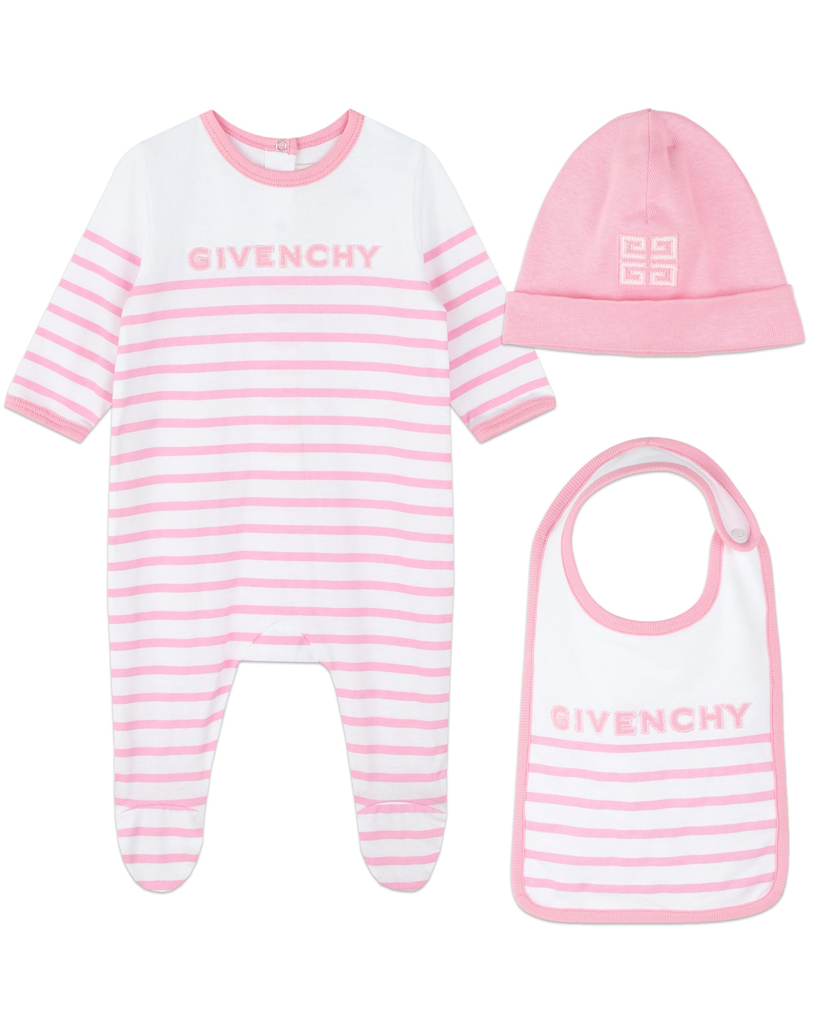 Ensemble pyjama bonnet et bavoir - Rose Friandi
