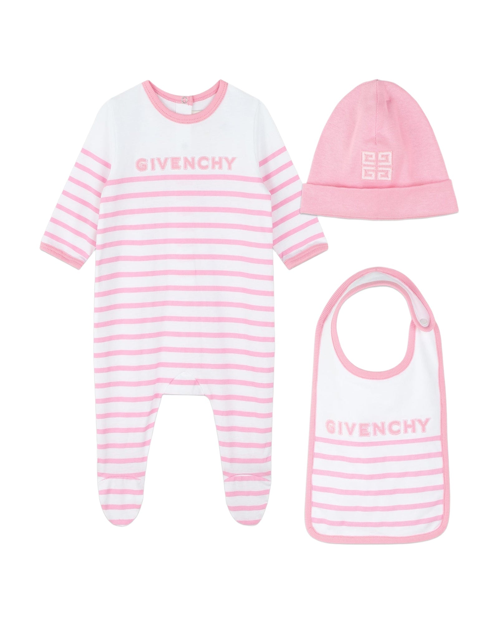 Ensemble pyjama bonnet et bavoir - Rose Friandi