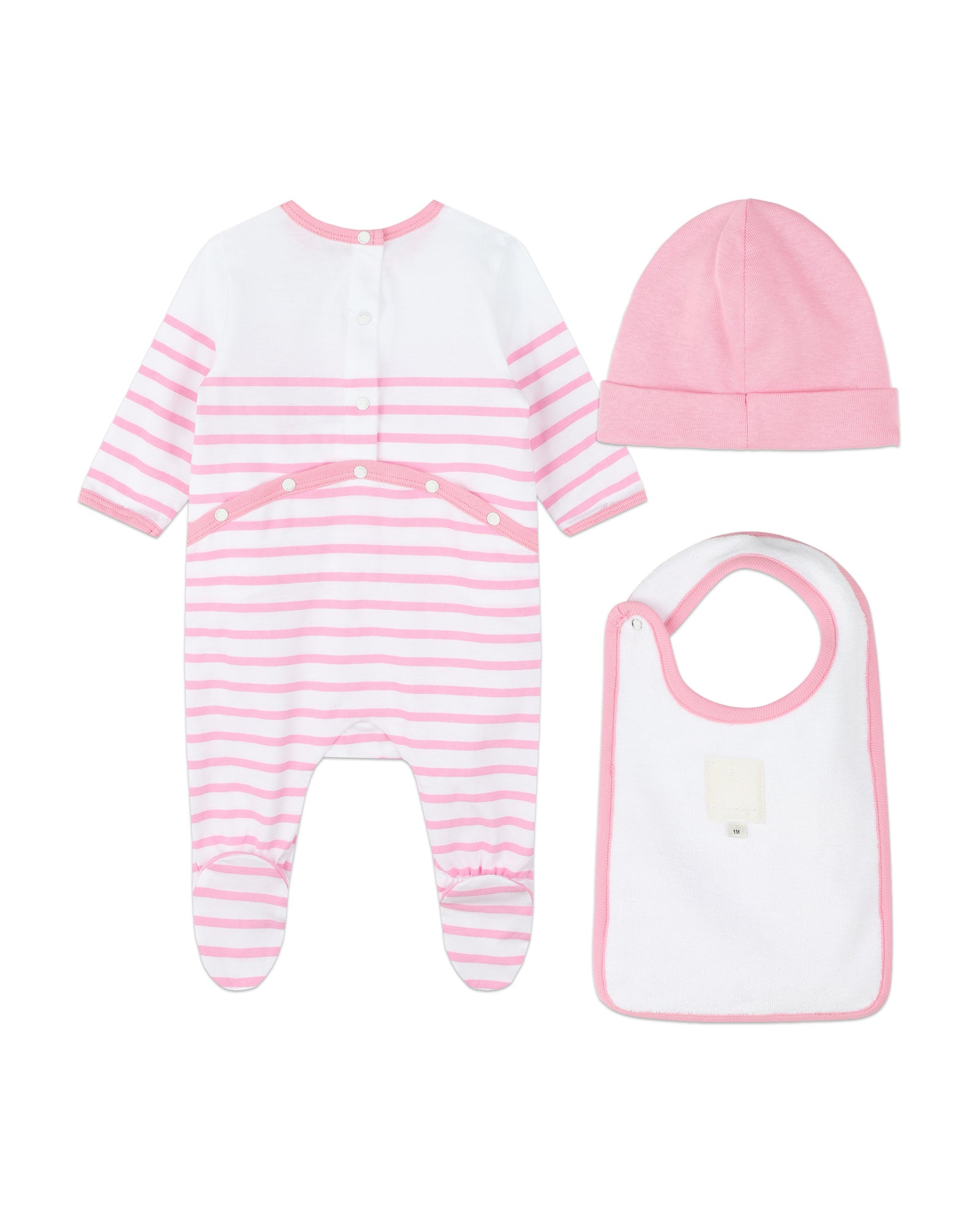 Ensemble pyjama bonnet et bavoir - Rose Friandi