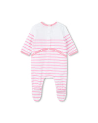 Cotton bib and bonnet pyjama set - Friandi Pink