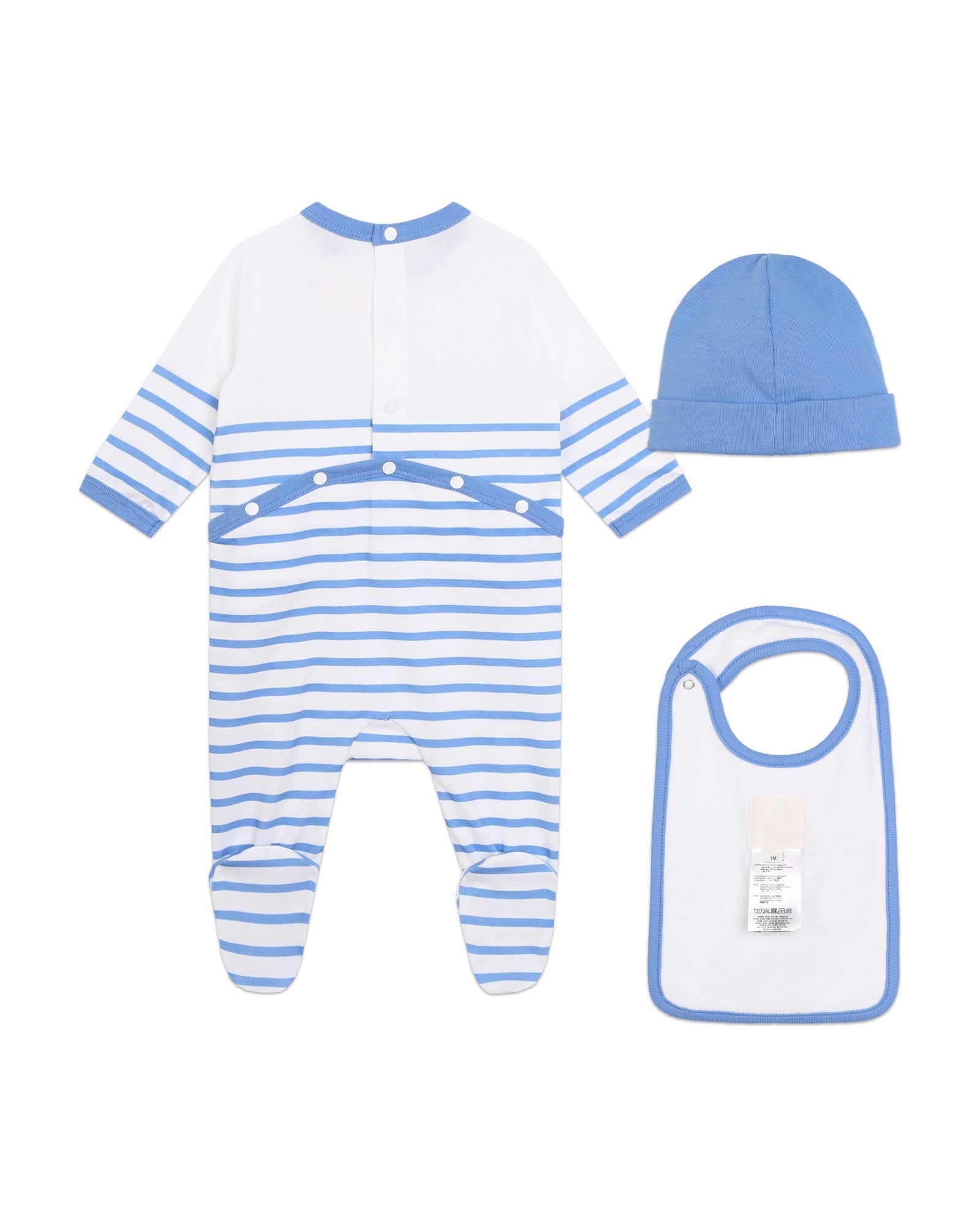 Ensemble pyjama bavoir et bonnet en coton - Ouragan