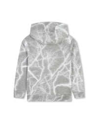 Storm print hooded cardigan in cotton - Grey White