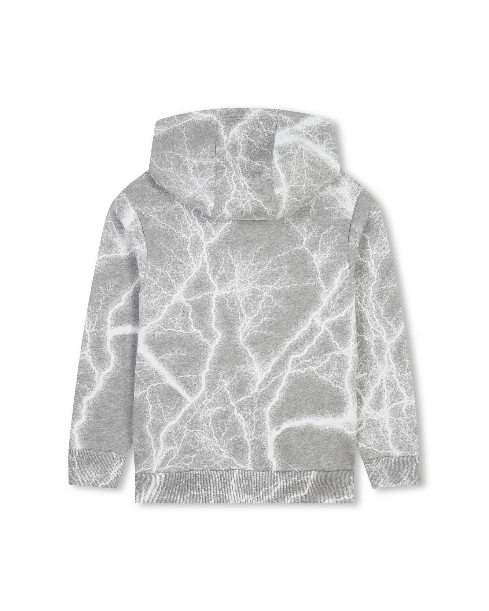 Storm print hooded cardigan in cotton - Grey White
