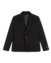 Veste de costume détail jacquard en coton - Black
