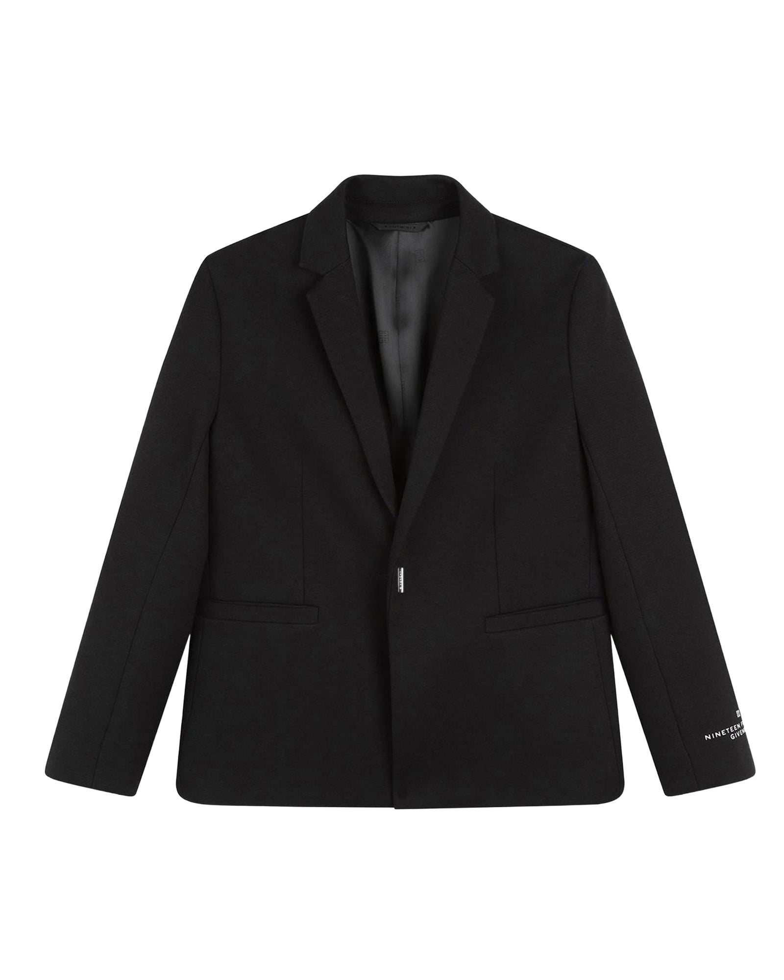 Veste de costume détail jacquard en coton - Black