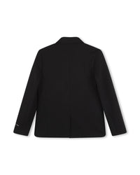 Veste de costume détail jacquard en coton - Black