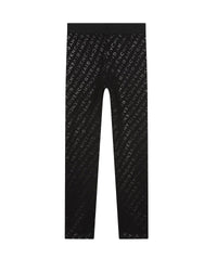 Patterned cotton leggings - Black