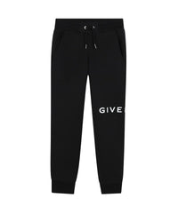 Fleece trousers with elasticated waistband - Black