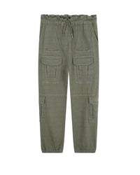 Pantalon jacquard multi poches en coton - Tilleul
