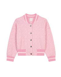 Cardigan jacquard à pressions en coton - Marshmallow