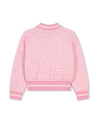 Cardigan jacquard à pressions en coton - Marshmallow