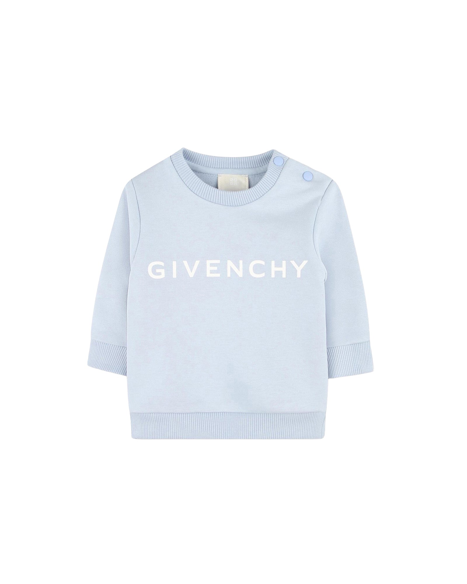 Fleece sweatshirt with press studs - Faded Blue