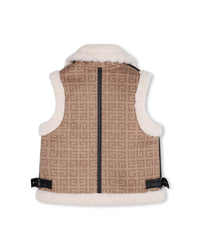 Veste sans manches en peau lainée - Chamois