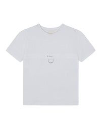 T-shirt empiècement avec plaque métal en coton - Blanc