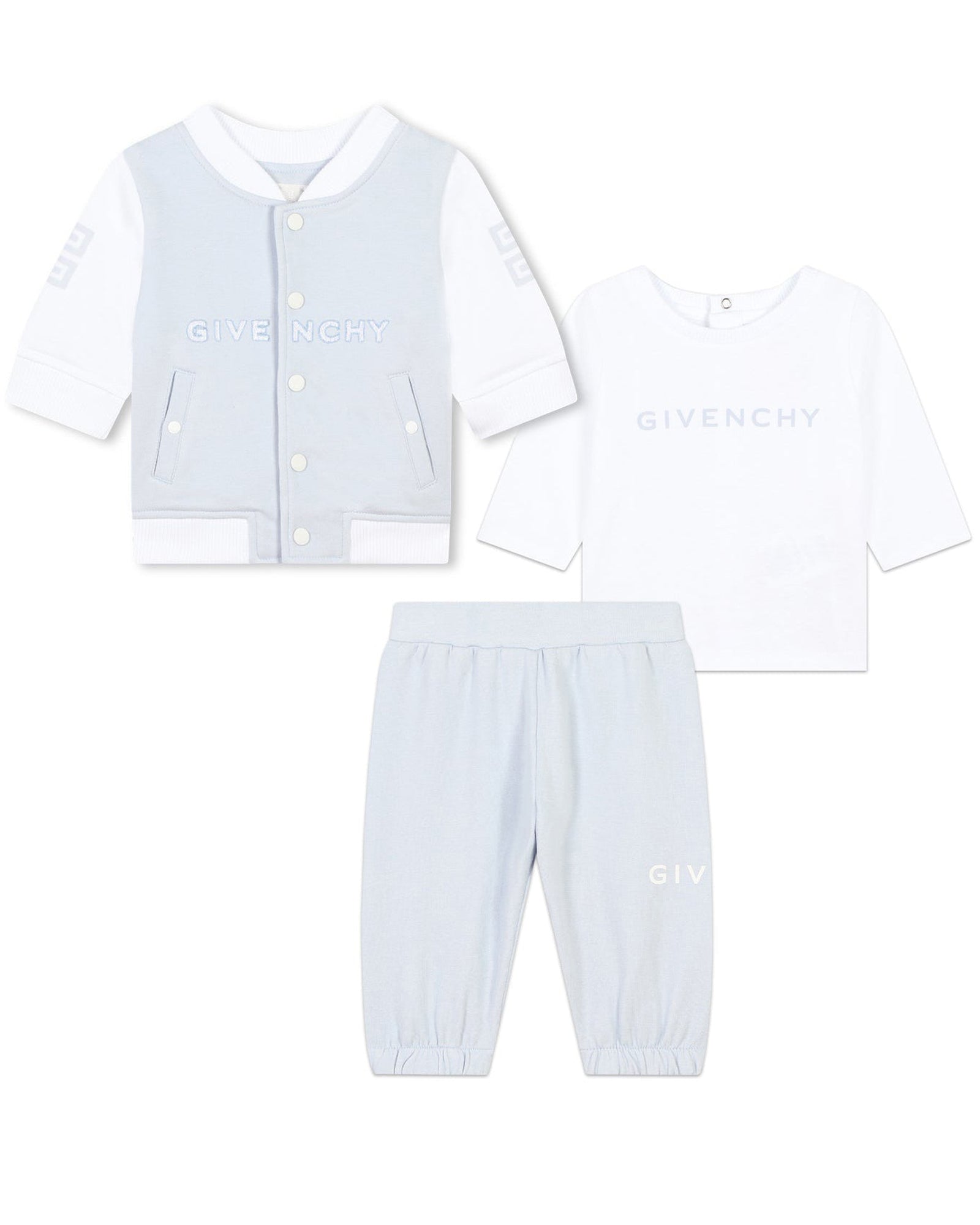 Ensemble cardigan et pantalon en molleton - Ciel