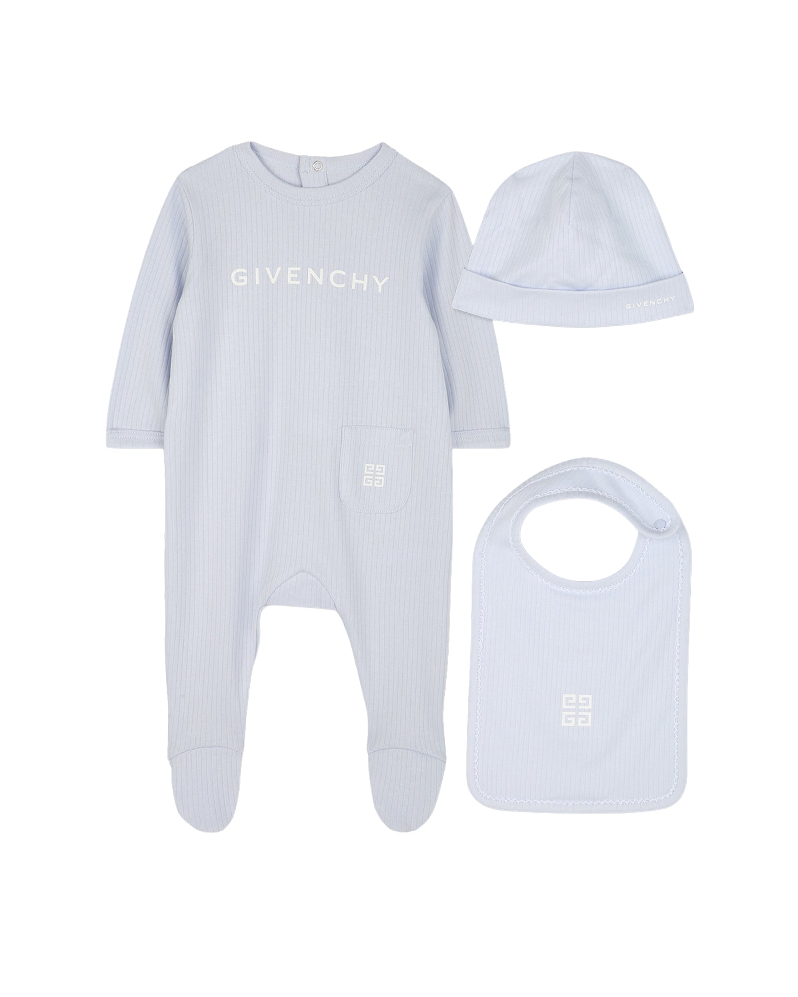 Ensemble pyjama 3 pièces en coton - Ciel